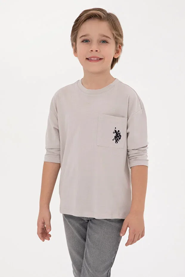 Детское худи для мальчиков с длинным рукавом U.S. Polo Assn., Stone