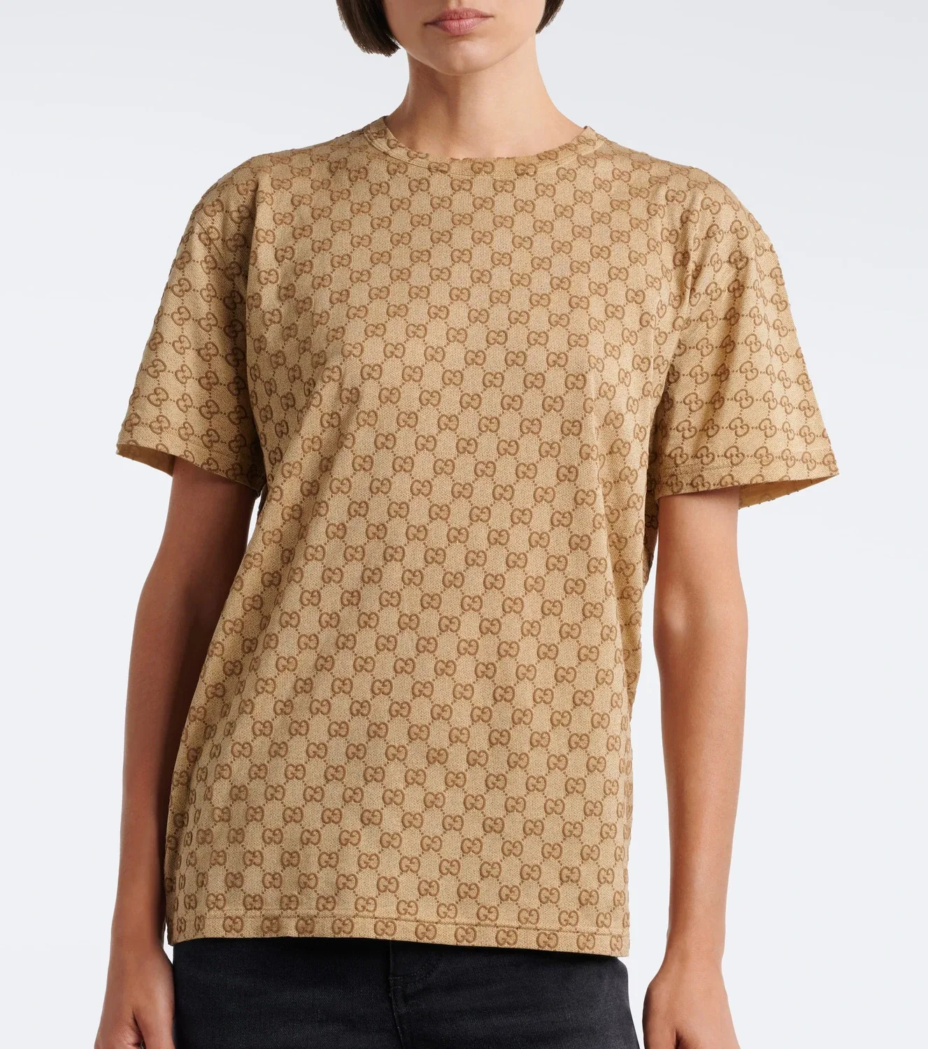 Футболка хлопковая Gucci, Coffee — фото 4