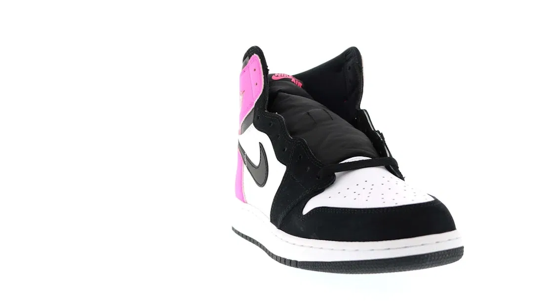 Детские кроссовки с контрастным дизайном Jordan 1 Retro, Black/Hyper Pink-White — фото 2