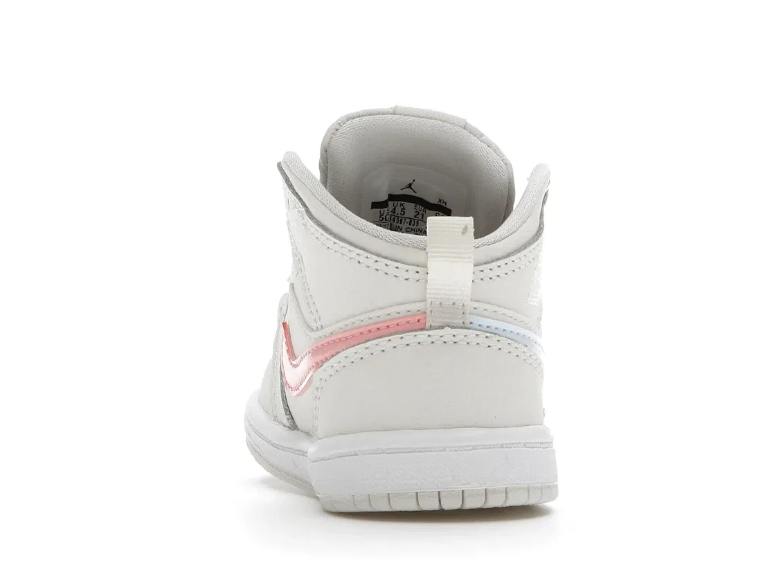 Детские кроссовки с многоцветным свушем Jordan 1 Mid Jordan, Phantom/Igloo-Purple Rise-Blue Tint — фото 4