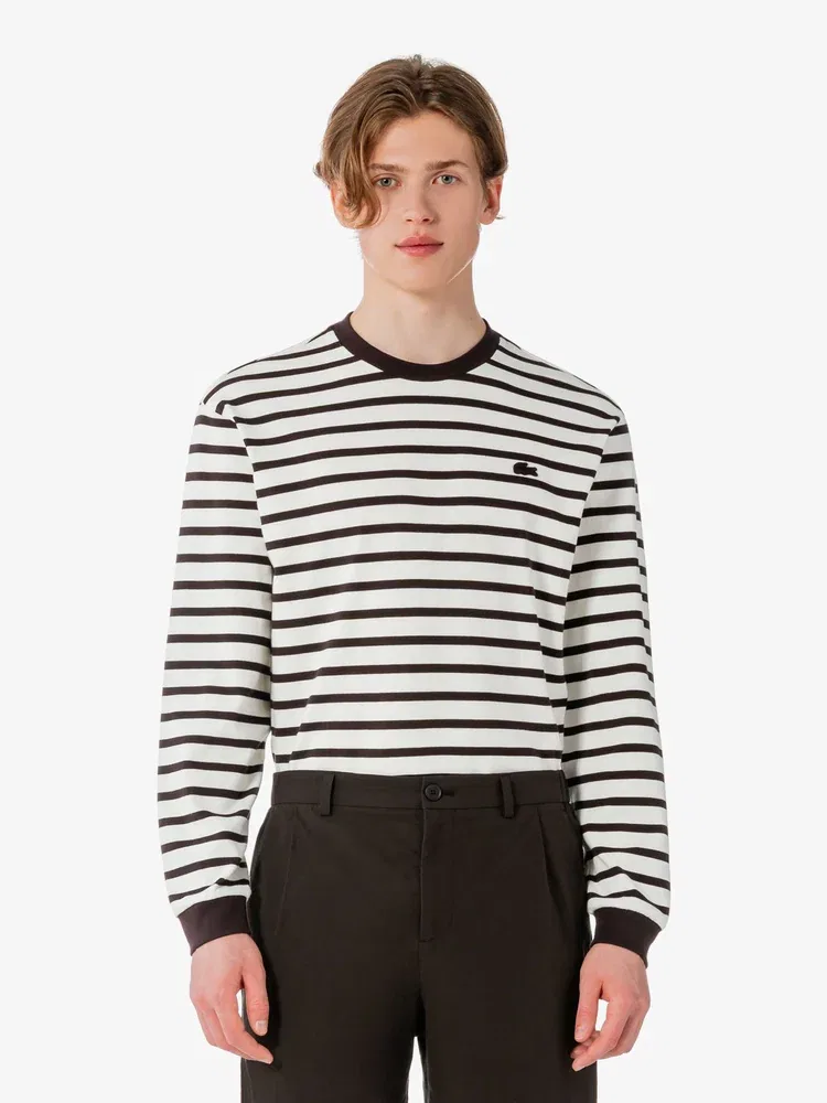 Футболка с длинным рукавом полосатая LACOSTE, Brown