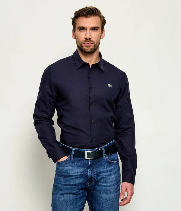 Мужская рубашка с длинным рукавом Lacoste, Blu Marino