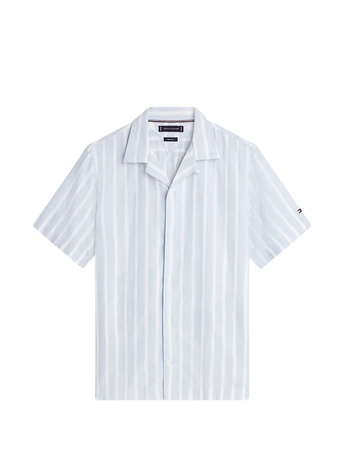 Полосатая рубашка с коротким рукавом Tommy Hilfiger, синий