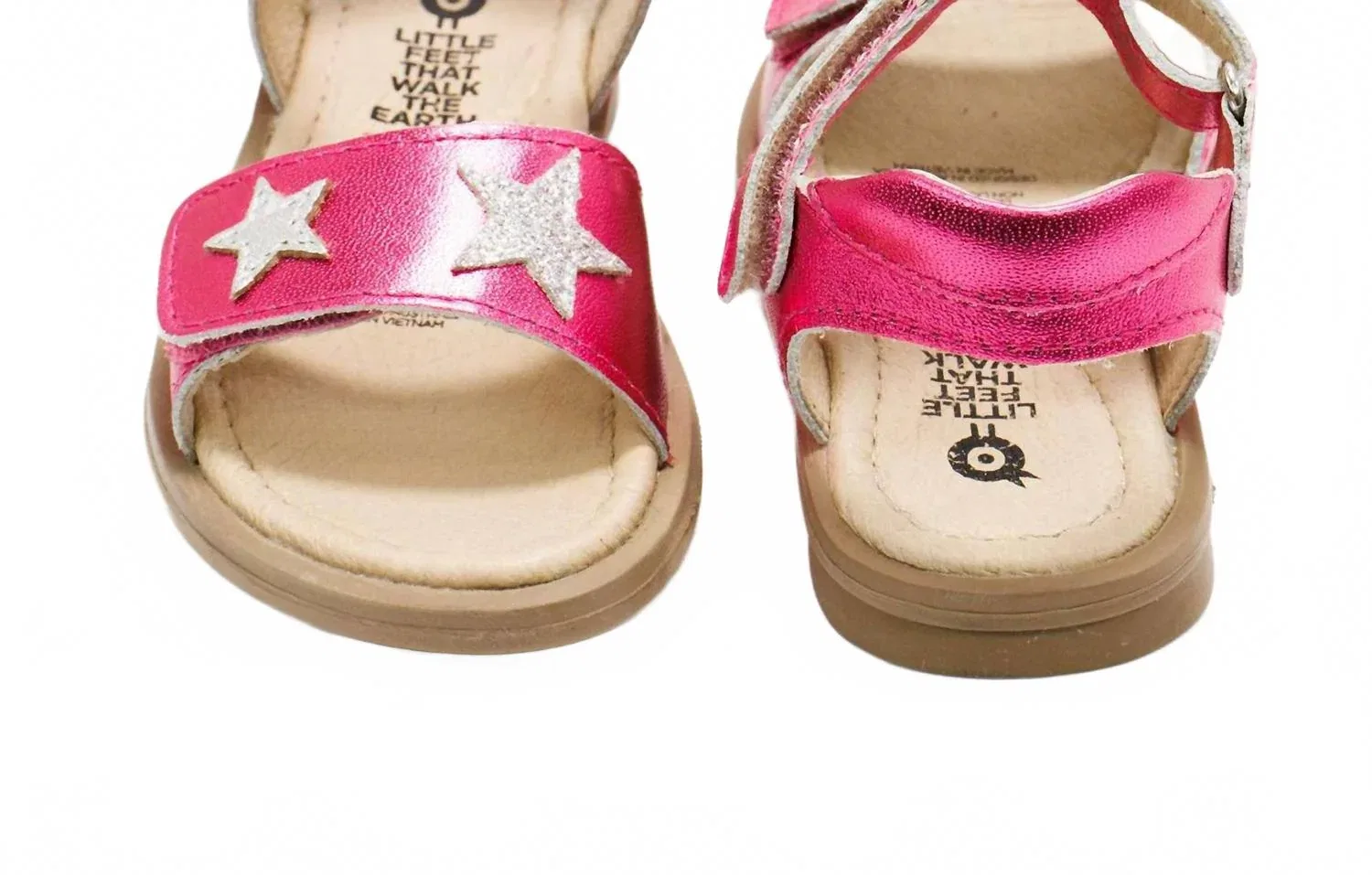 Детские сандалии для девочек на липучках Dazzle Old Soles, Fuchsia Foil — фото 4