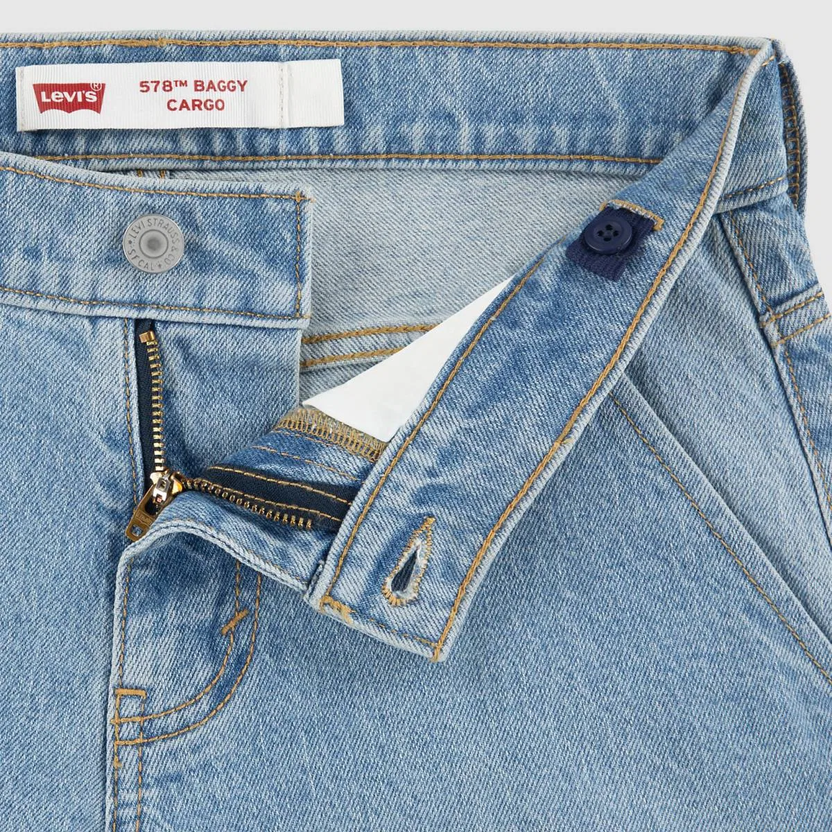 широкие джинсы-карго 578 для мальчиков 8-20 лет Levi's, Alanis - Blue — фото 3