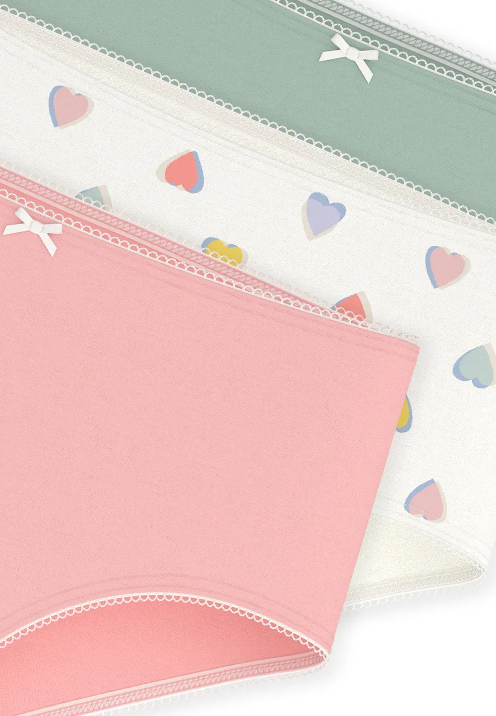 Комплект из 3 трусов Petit Bateau, White Pink Green — фото 3