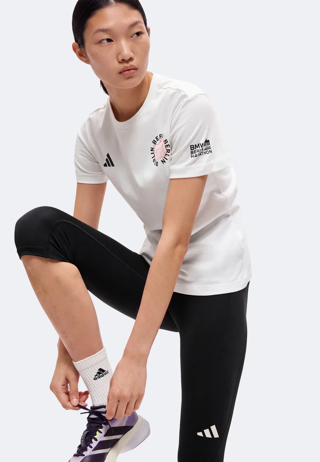 Футболка Ber26 ber - футболка с принтом Adidas Performance, White — фото 4