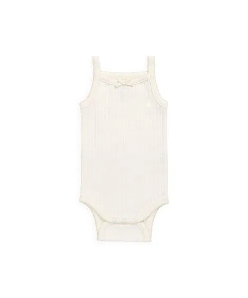 Детский боди-комбинезон на бретелях из органического хлопка Parchment JAMIE KAY, Off White