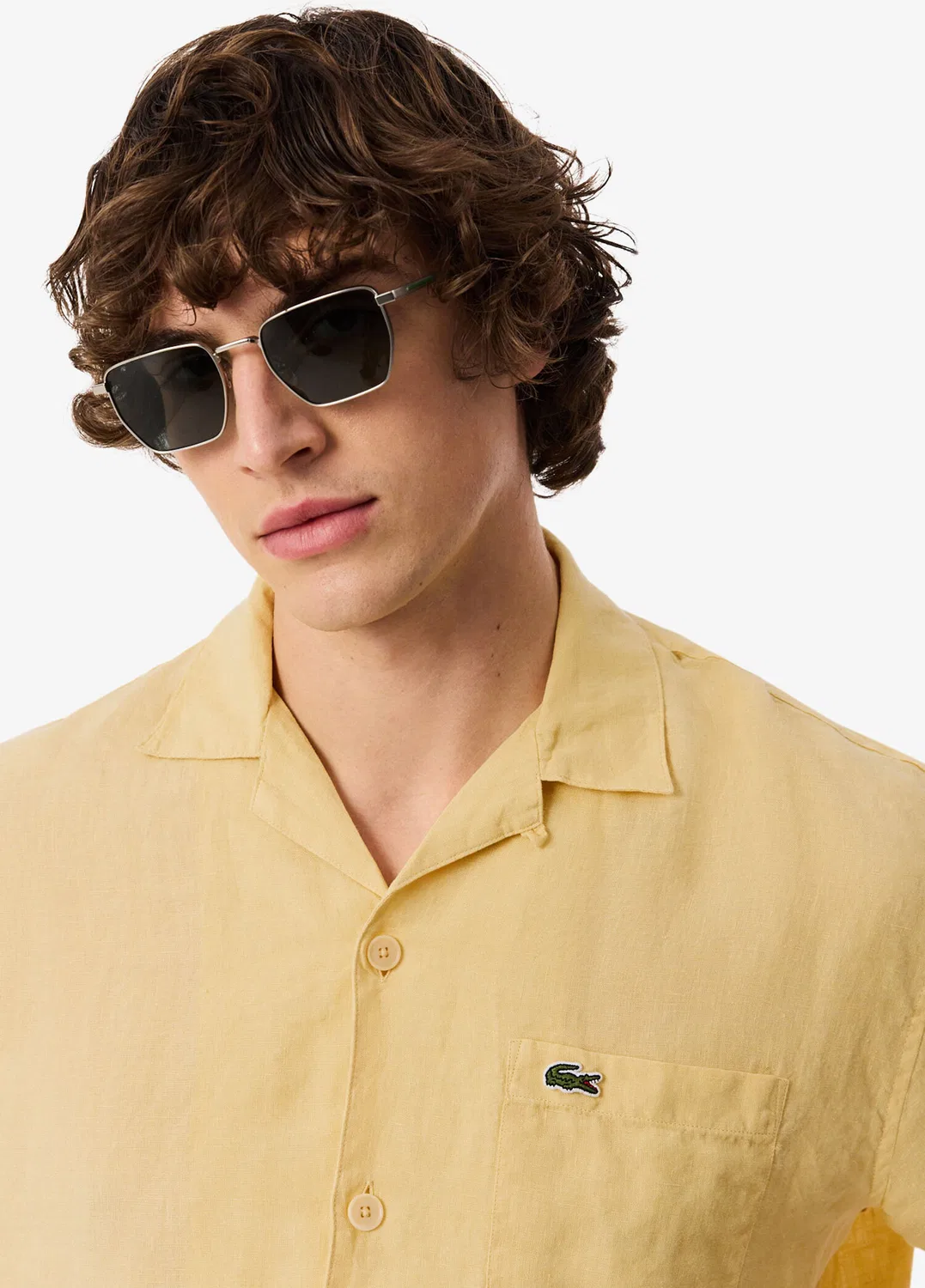 Рубашка Lacoste Relaxed Fit, бежевая — фото 3