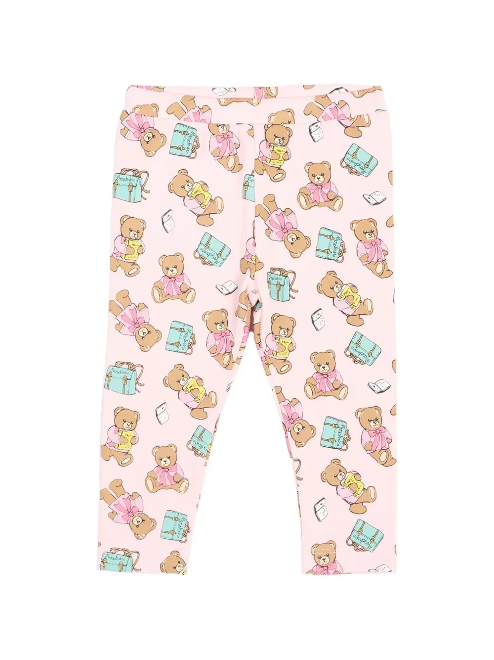Леггинсы с принтом в виде плюшевого мишки Moschino Kids, розовый