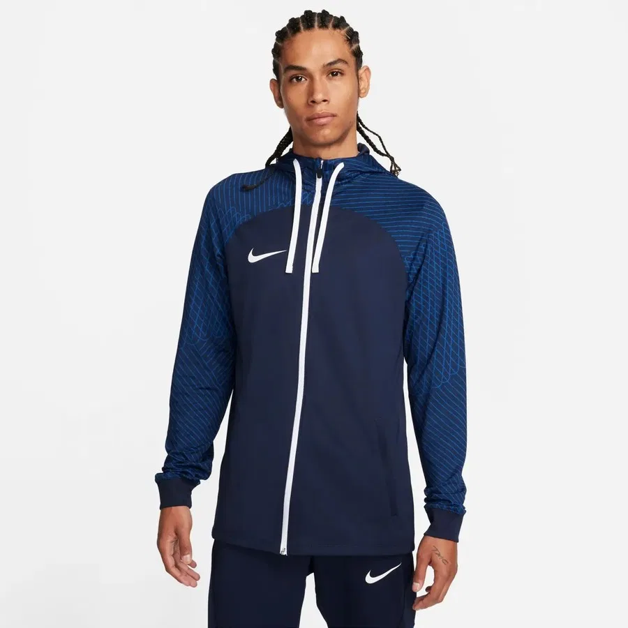 Худи с капюшоном из футера Nike M Dri-FIT Strike23 Hooded Track Jacket Knit DR2571-451, Темно-синий