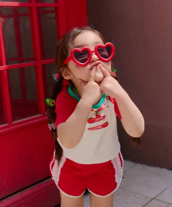 Шорты кружевные из нейлона, SHUSHU SHASHA, красный — фото 3
