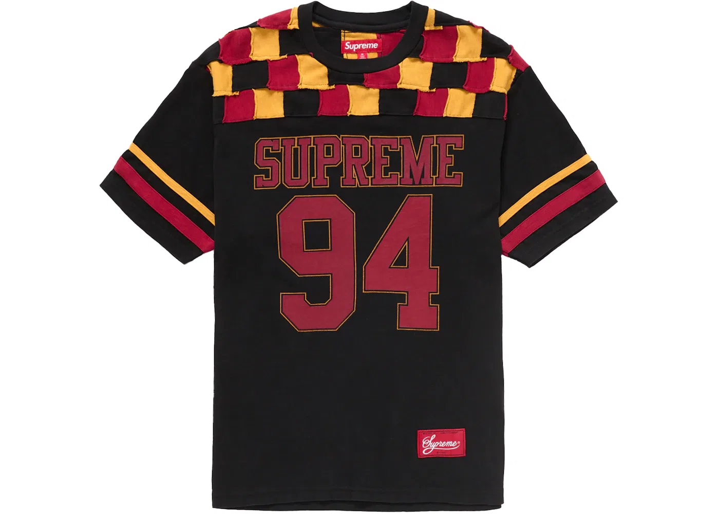 Мужская футболка с панельной кокеткой Supreme, Black