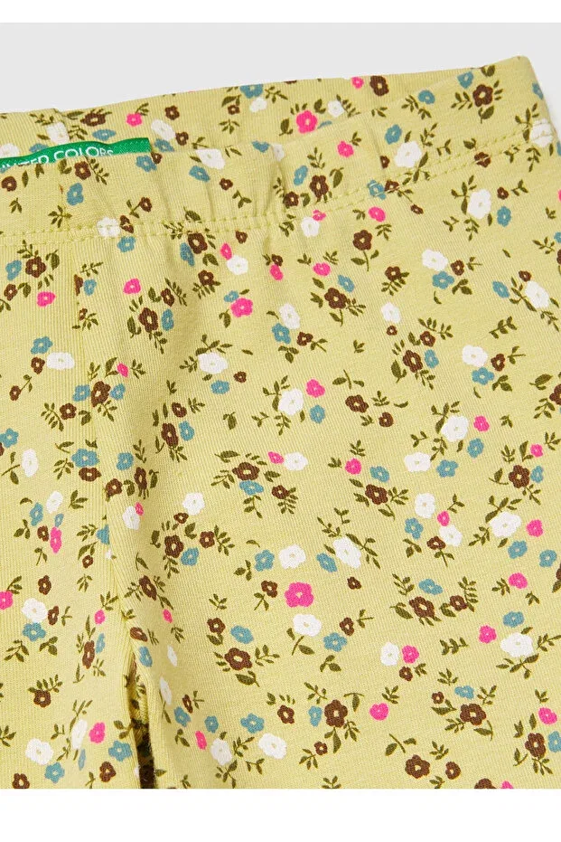 Детские леггинсы для девочек с принтом United Colors Of Benetton, Yellow — фото 3