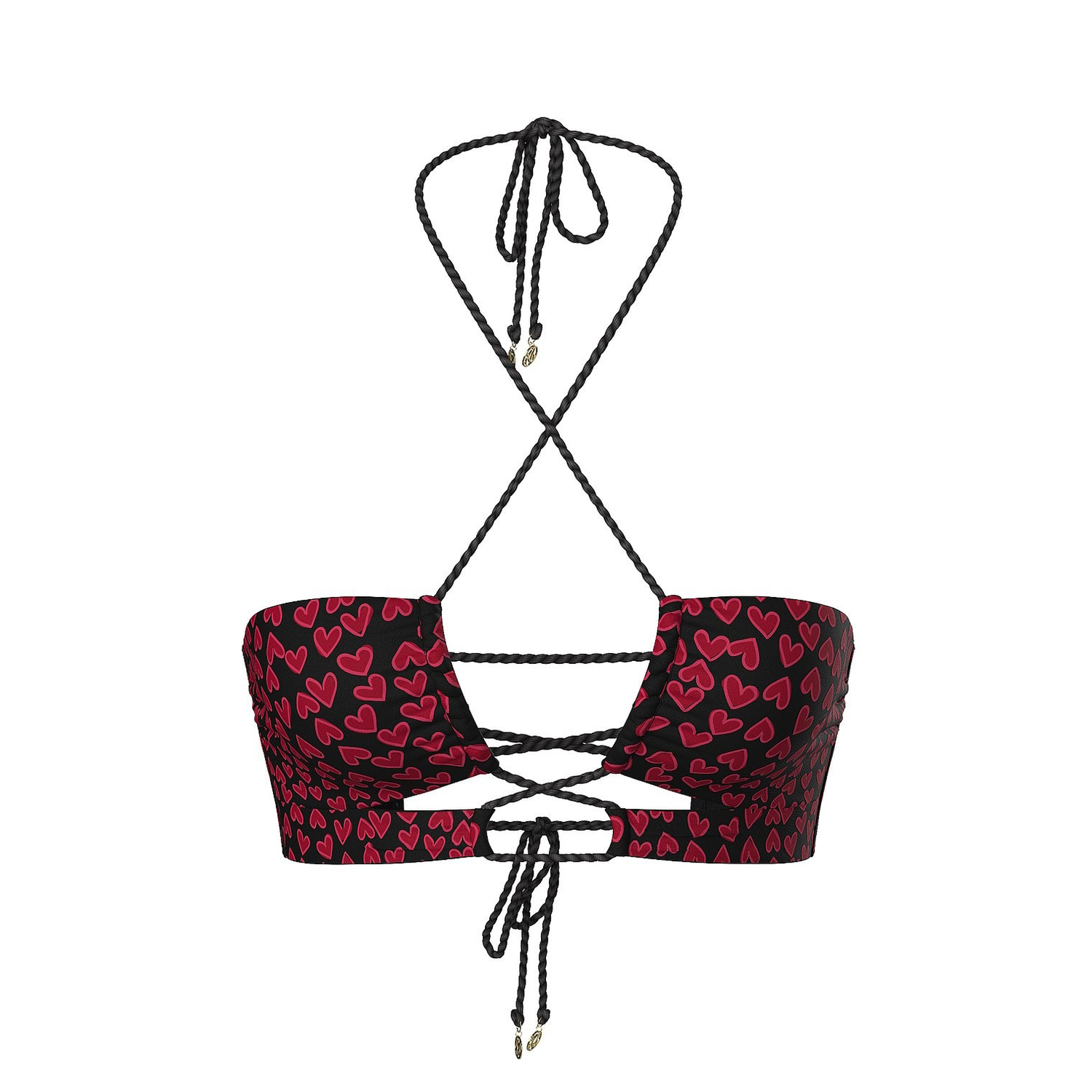 

Купальник Victoria's Secret Swim Twist Rope Convertible Bandeau Bikini Top, красный/черный