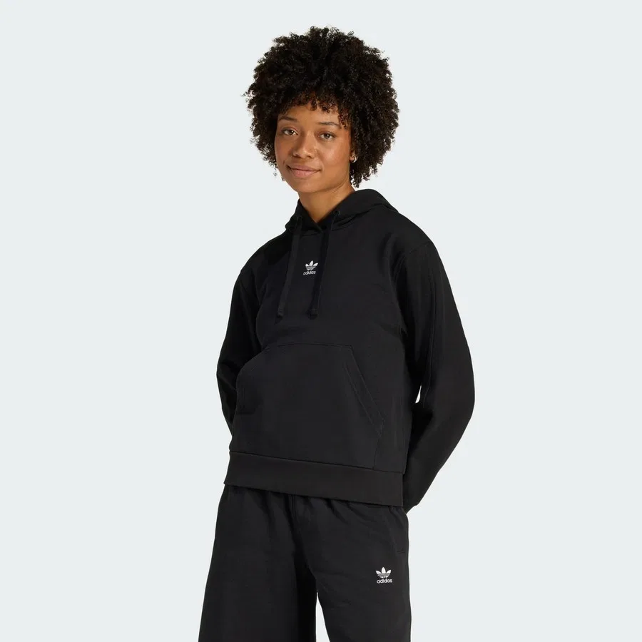 Худи с капюшоном из футера Essentials French Terry Regular, adidas, Черный