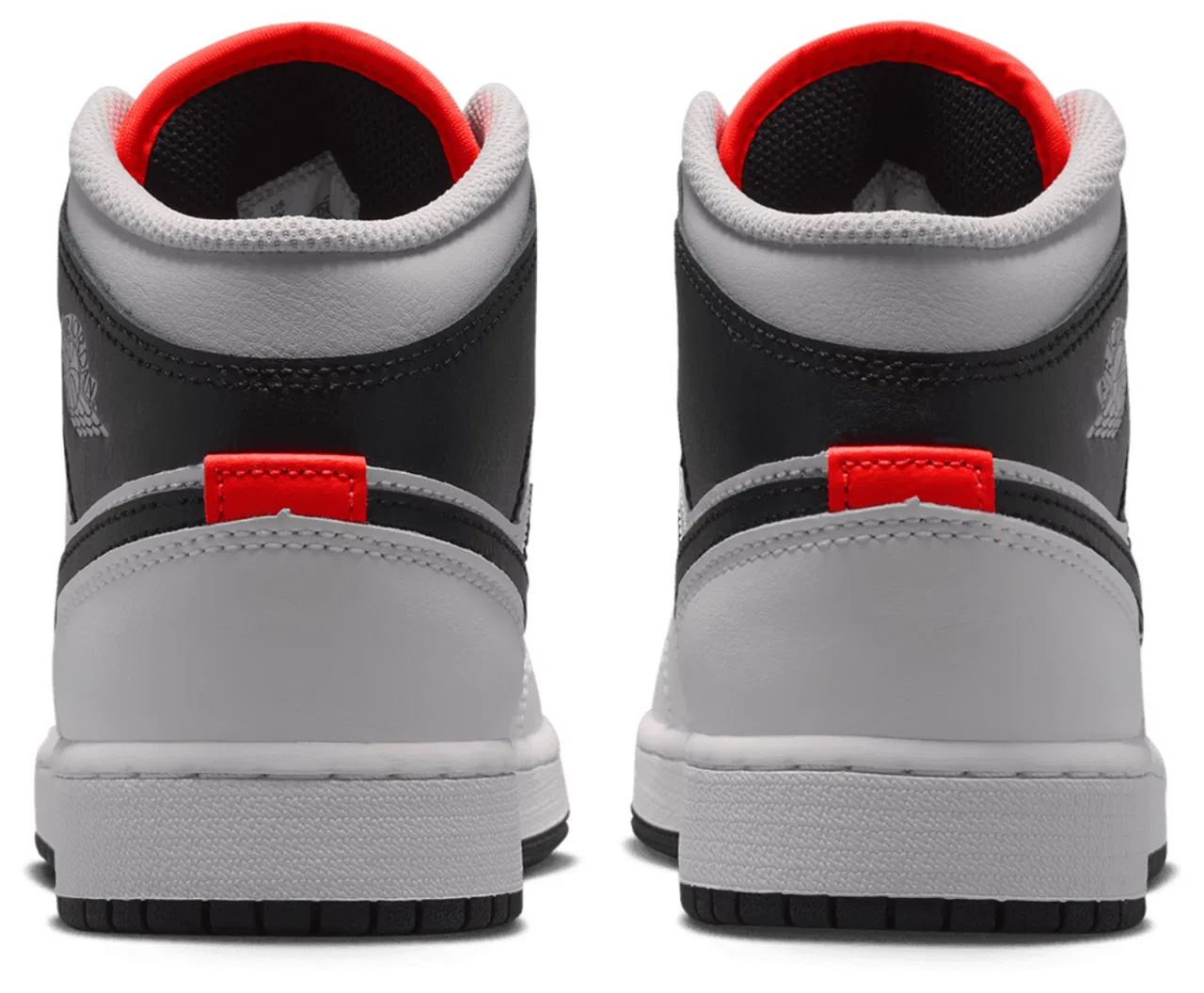 Кроссовки для мальчиков AJ 1 Mid Jordan, цвет Summit White/Black/Infrared — фото 3