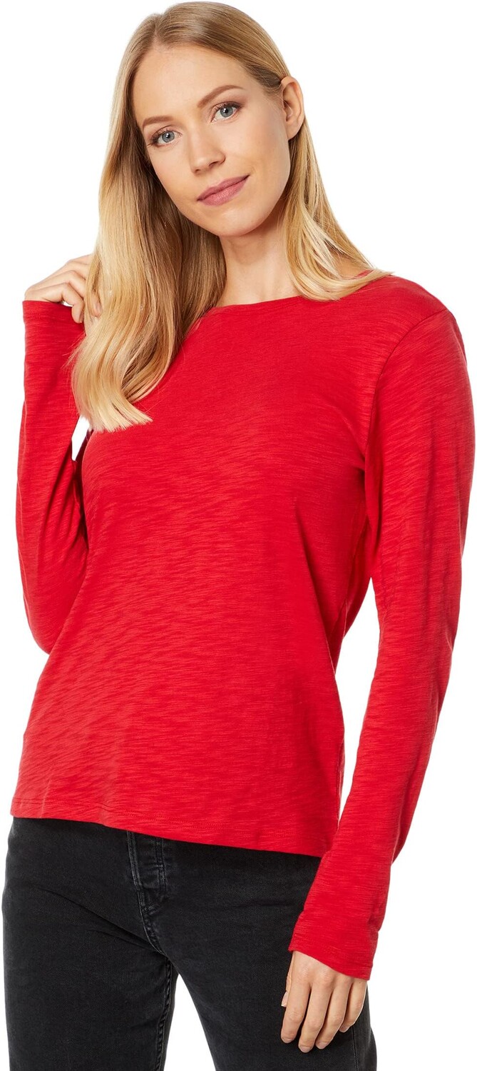 

Пуловер Lilla P Long Sleeve Crew in Loose Knit Slub, цвет Salsa
