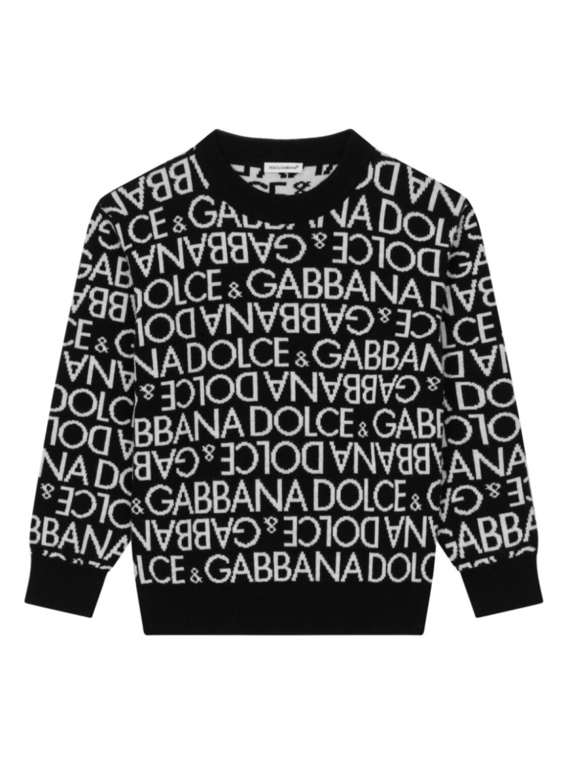 

Dolce & Gabbana свитер из вирджинской шерсти с жаккардовым логотипом, черный