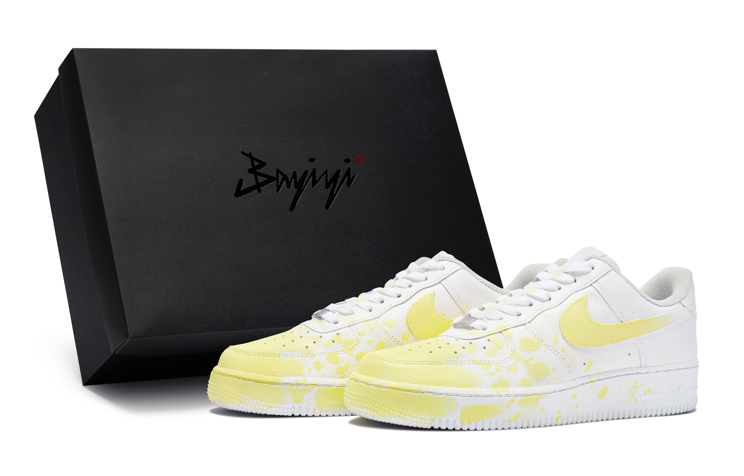 Nike Женские скейтерские кроссовки Air Force 1 низкие желто-белые, цвет Yellow White