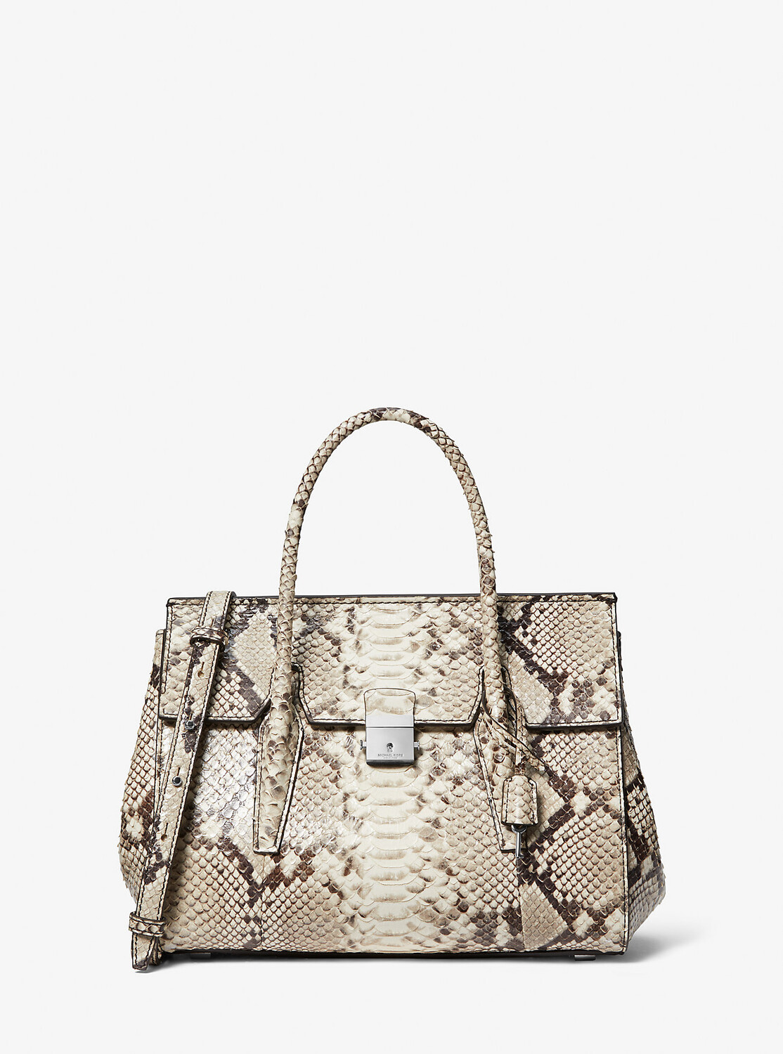 

Средняя кожаная сумка с тиснением питона Campbell Michael Kors