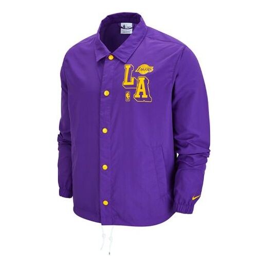 

Куртка Nike NBA Courtside Los Angeles Lakers Alphabet Logo Printing Coach Jacket Purple, фиолетовый