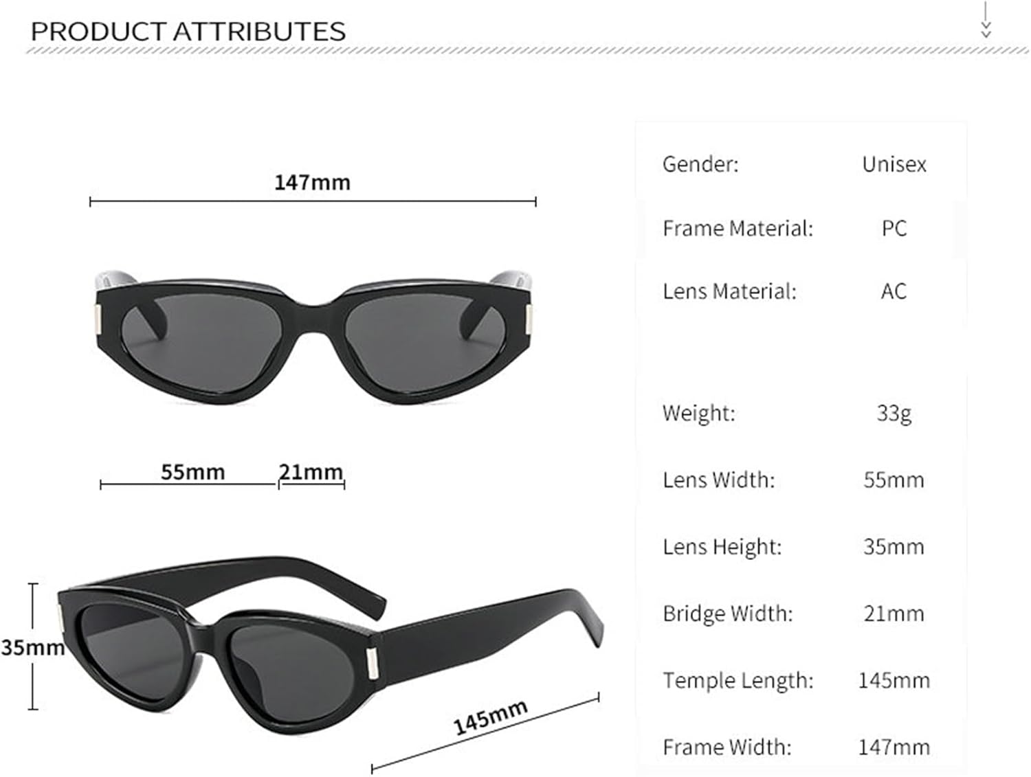 

Солнцезащитные очки «кошачий глаз» от Helena Fashion для женщин, винтажные солнцезащитные очки в стиле Y2K, маленькая оправа, овальная форма, черные, защита от ультрафиолета UV400, C3