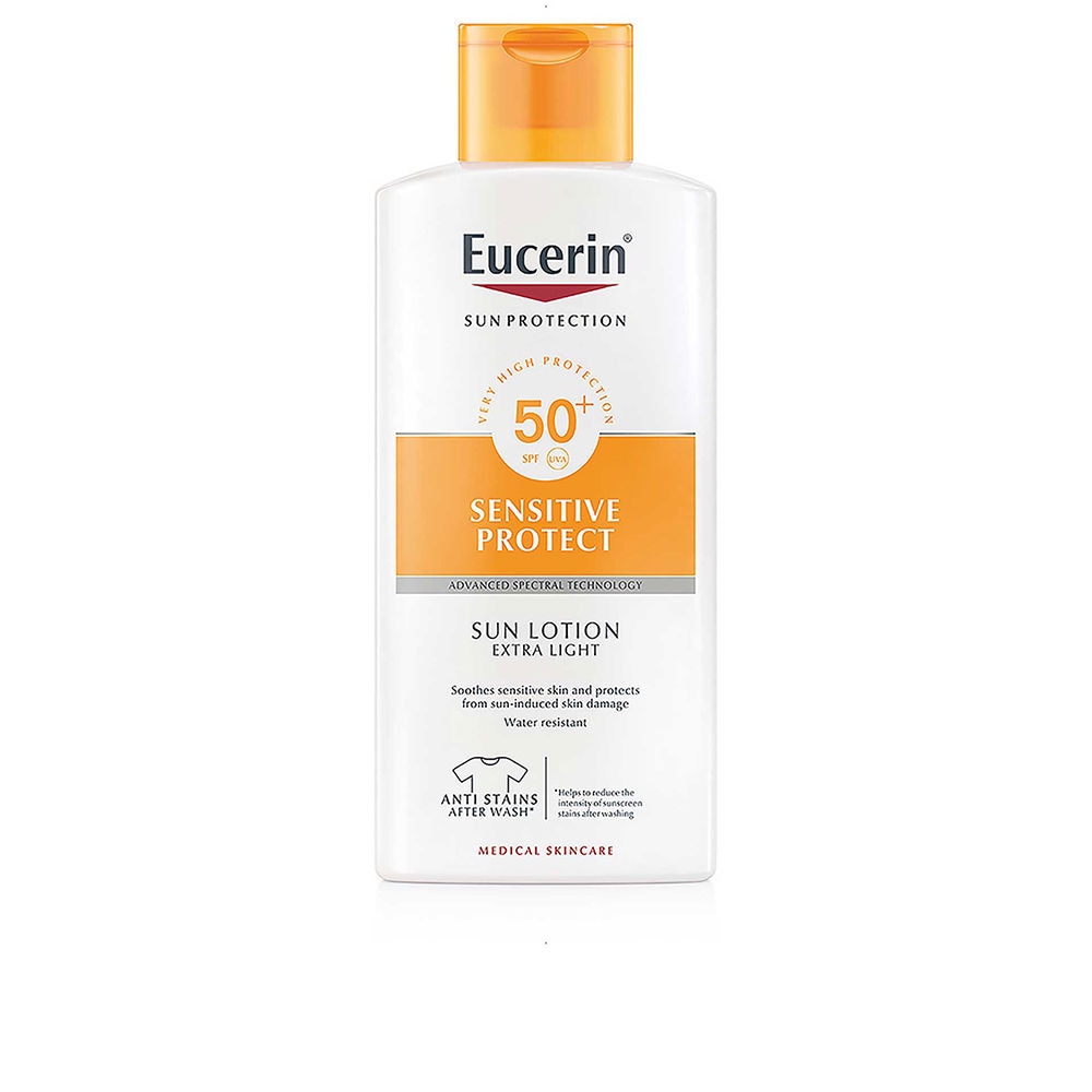 

Солнцезащитный крем sun sensitive protect lotion extra leicht lsf50+ Eucerin, объем 400 мл