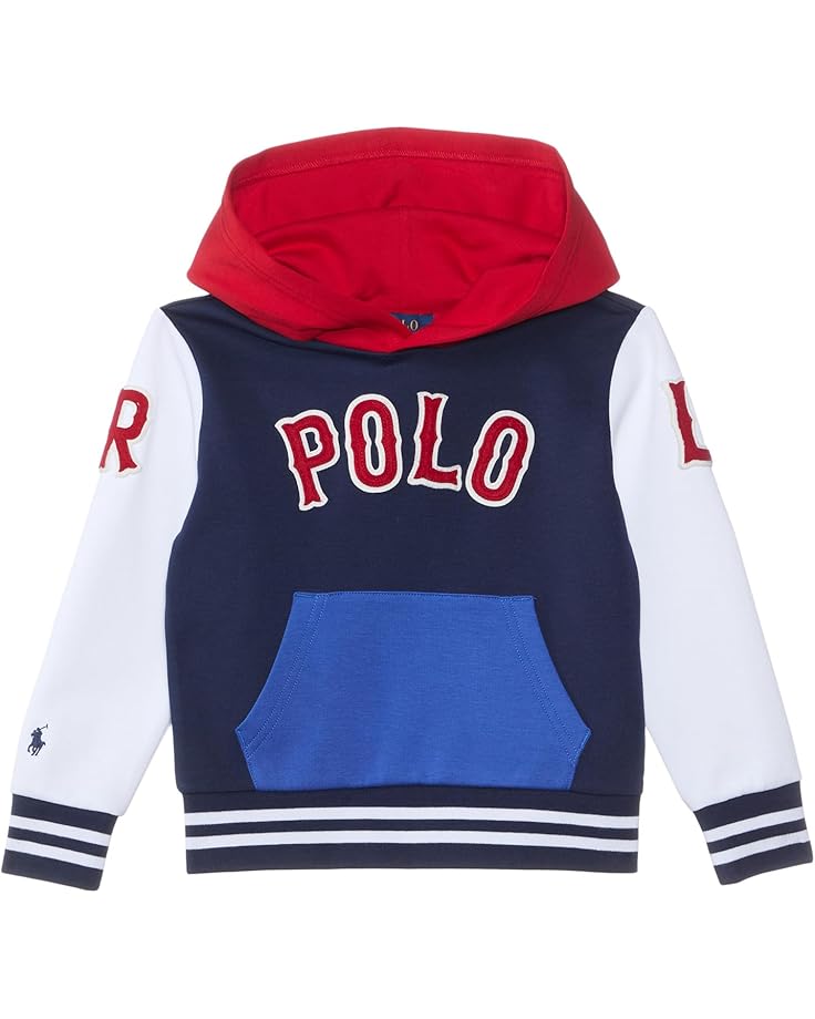 

Худи Polo Ralph Lauren Kids Double Knit Tech Pullover Hoodie, цвет Refined Navy Multi/C7949