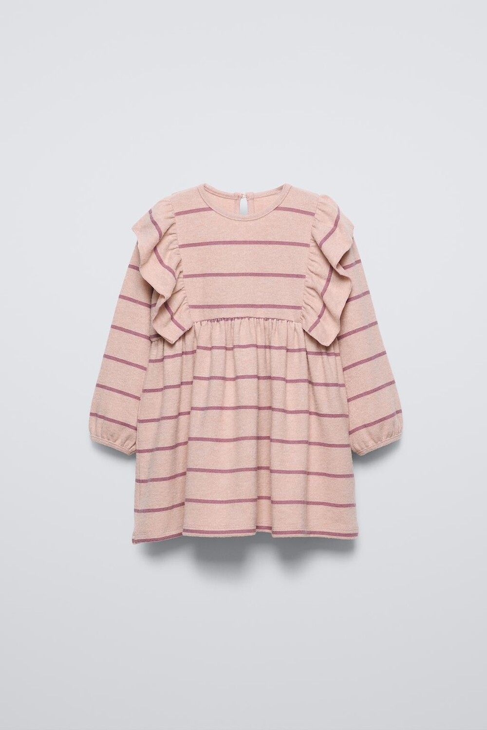 

Мягкое платье с воланами ZARA, бледно-розовый