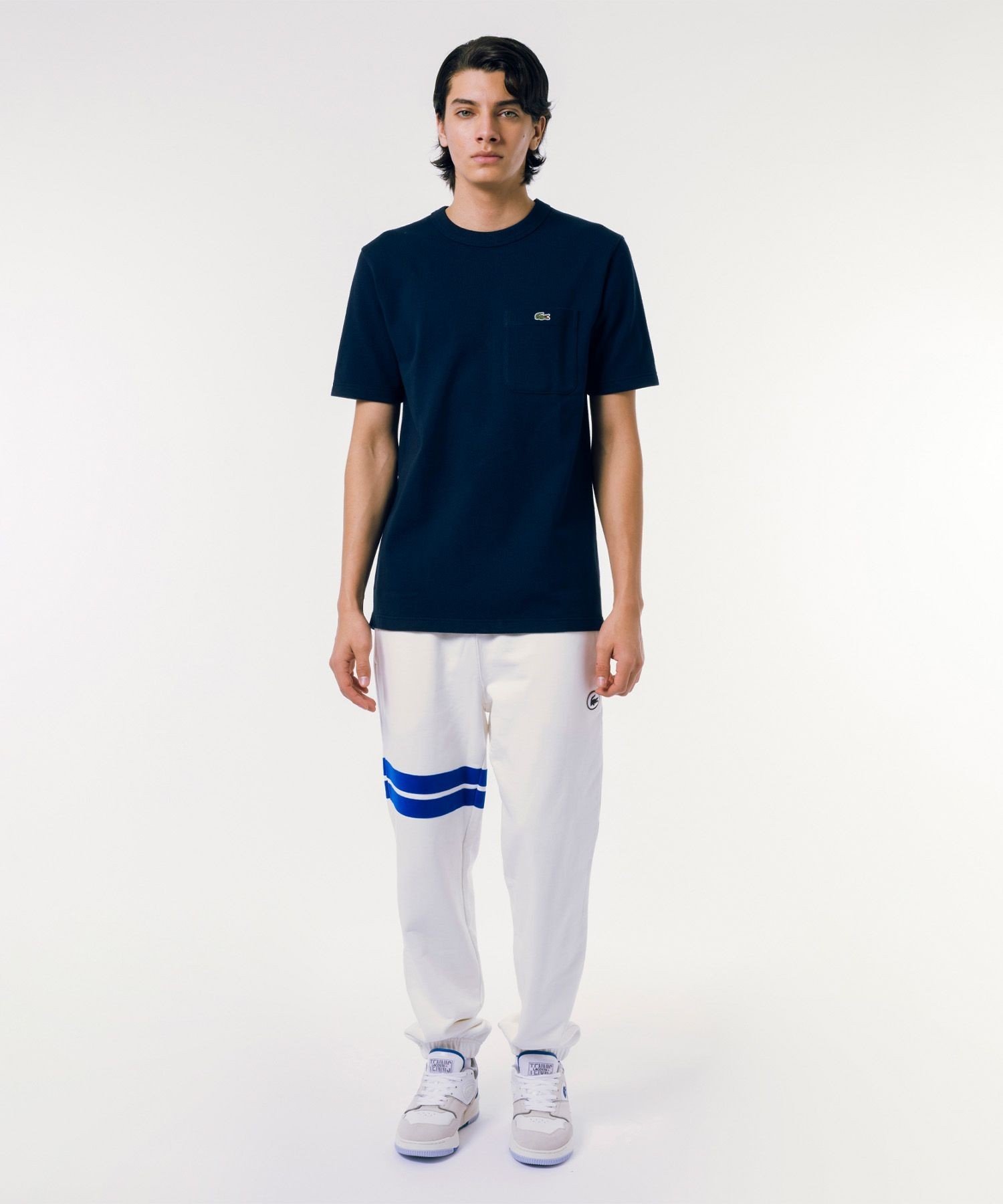 Футболка с короткими рукавами из ткани пике с карманом LACOSTE, Navy — фото 3