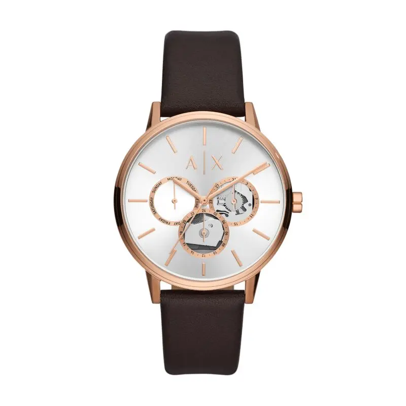 

ARMANI EXCHANGE Часы AE Wrist Watch Quartz Movement Leather Strap Silver Dial Men's Watch