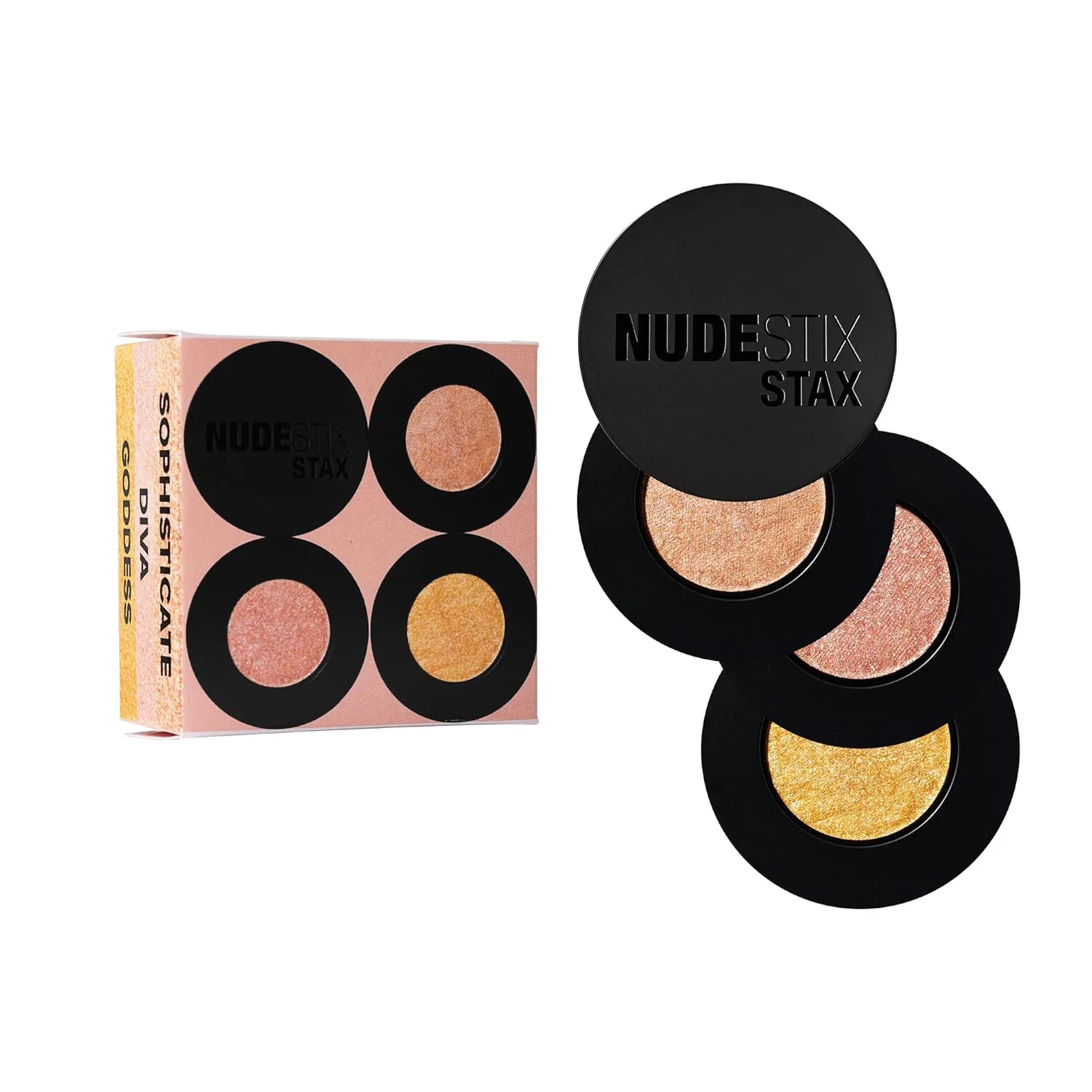 Кремовые румяна Nudestix STAX All Over Color Blush Balm - многофункциональные кремовые румяна для щек, глаз и губ с мягким матовым финишем., Diva, Sophisticate, Goddess