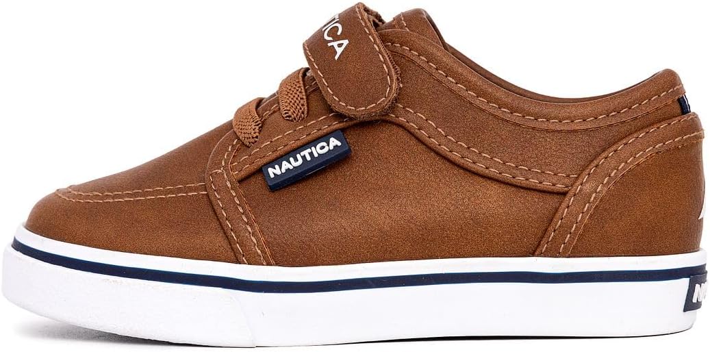 Детские кроссовки Nautica с регулируемыми ремешками, Удобные повседневные кеды для мальчиков и девочек, малышей и маленьких детей, Tan-moulouya — фото 2