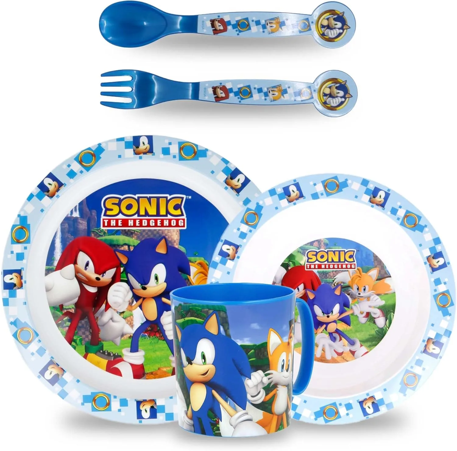 Детский набор посуды sonic, пластиковая посуда для микроволновки, тарелка, миска для каши, чашка для питья 350 мл, столовые приборы Sorrisini