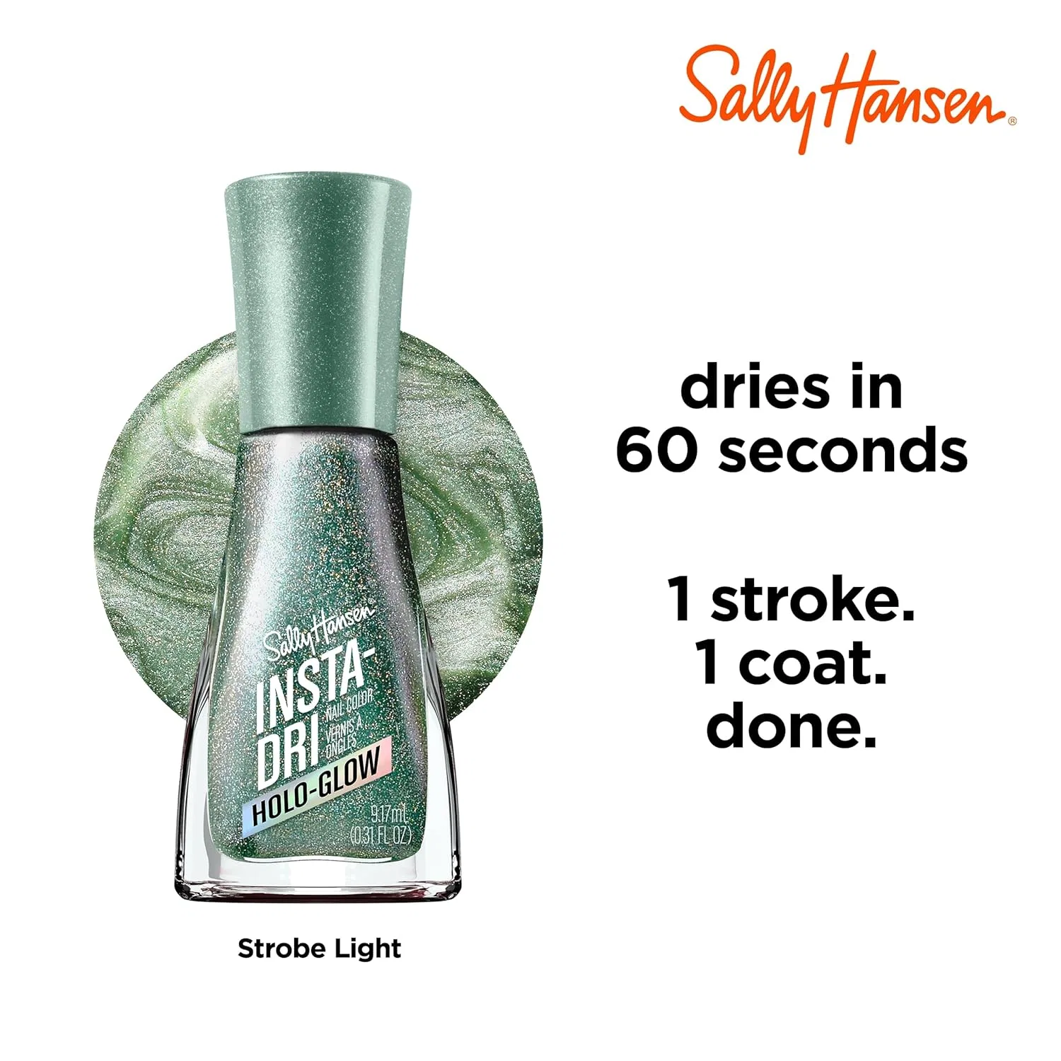 Быстросохнущий голографический лак для ногтей Sally Hansen Insta-Dri Holo-Glow, 0.3 унции Sally Hansen — фото 4
