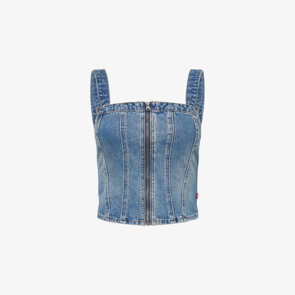 

Скульптурный джинсовый бюстье-топ Levis, цвет verified vintage