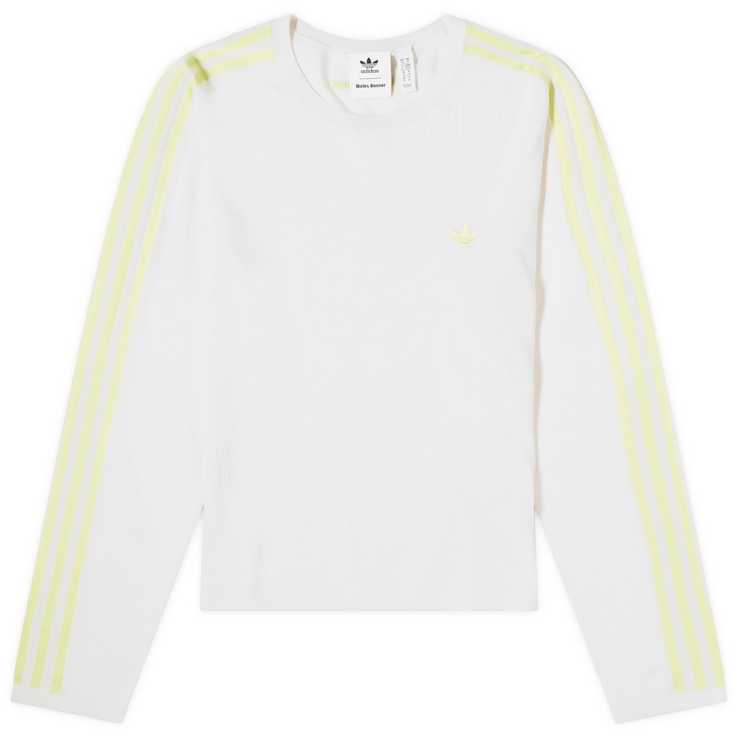 

Лонгслив Adidas X Wales Bonner Knit Long Sleeve T-Shirt, цвет Chalk White & Semi Frozen Yellow