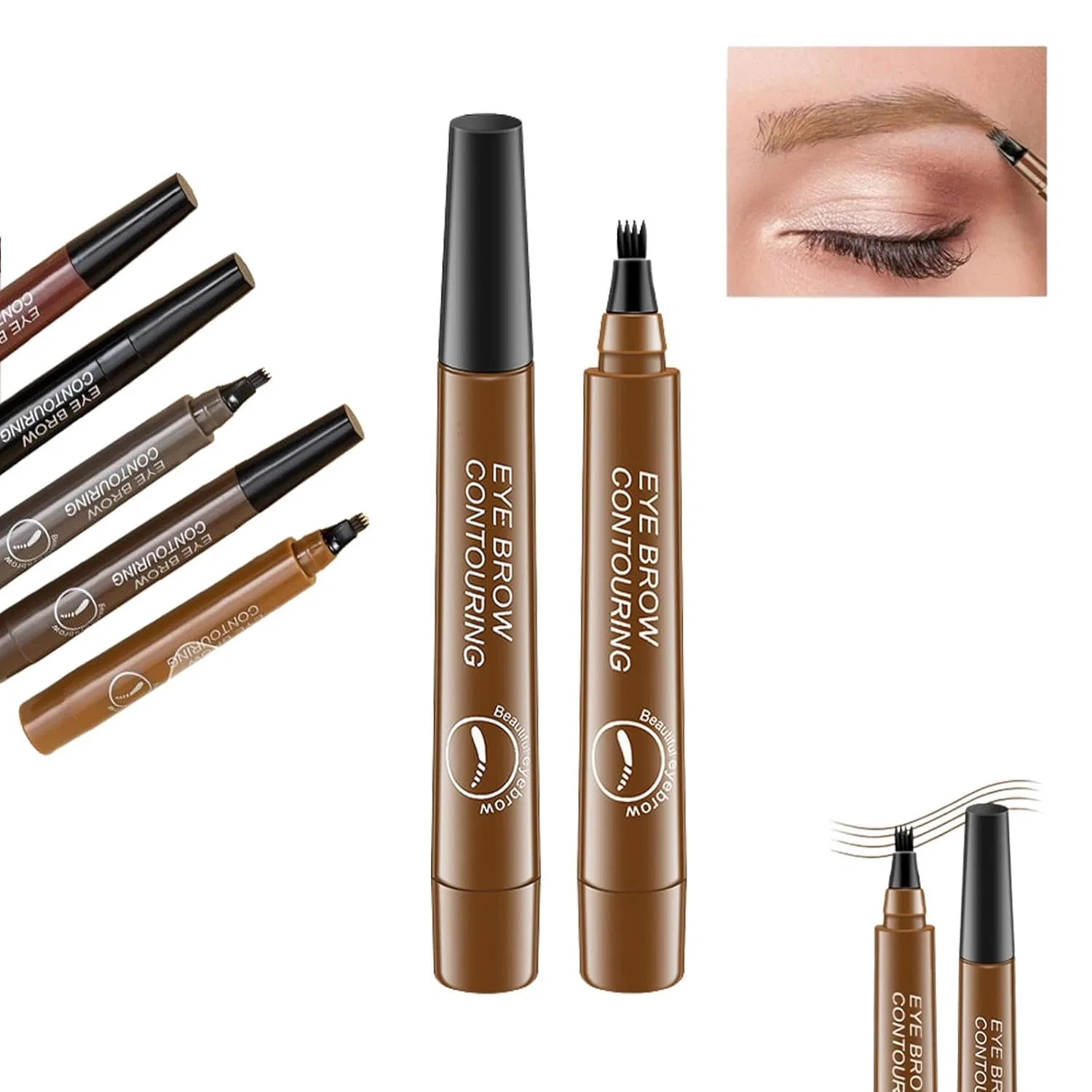 Водостойкий карандаш для бровей Makefullbeauty с 4 кончиками ‎Crtzha, 04