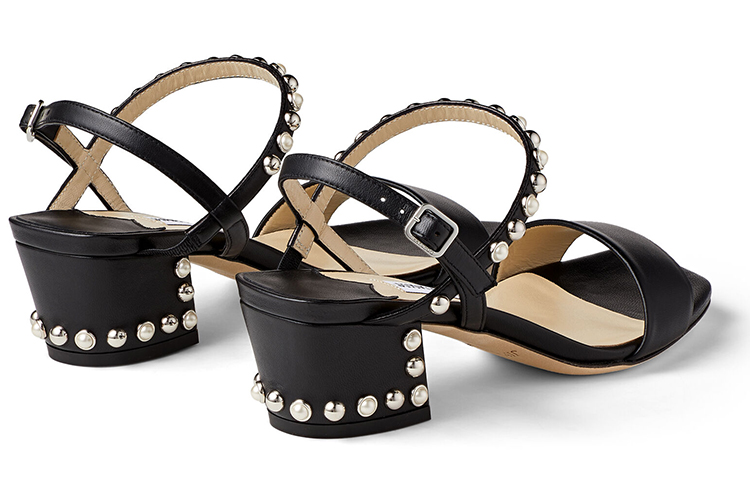 Aadra 45 Однопряжечные сандалии женские черные Jimmy Choo — фото 4