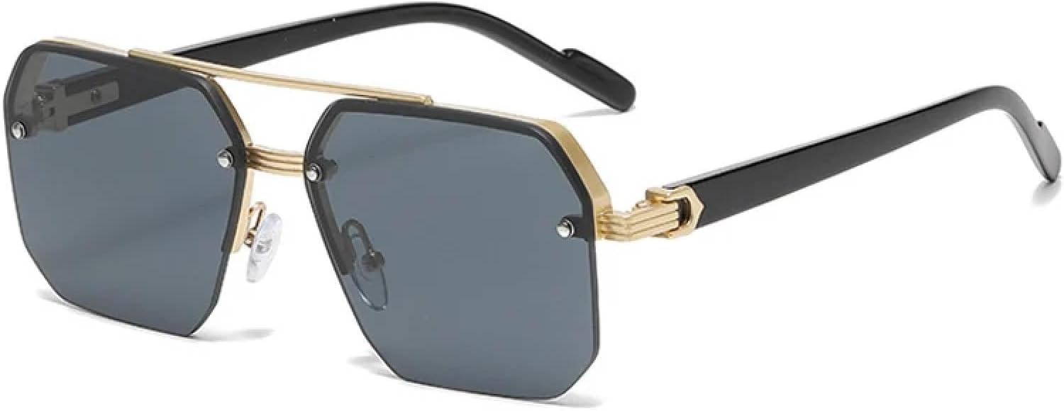 

Солнцезащитные очки с защитой от УФ-излучения UV400 | Без оправы, металлический панк, градиентный дизайн | для женщин и мужчин, для занятий спортом на открытом воздухе и вождения DSVIGF, Gold-black