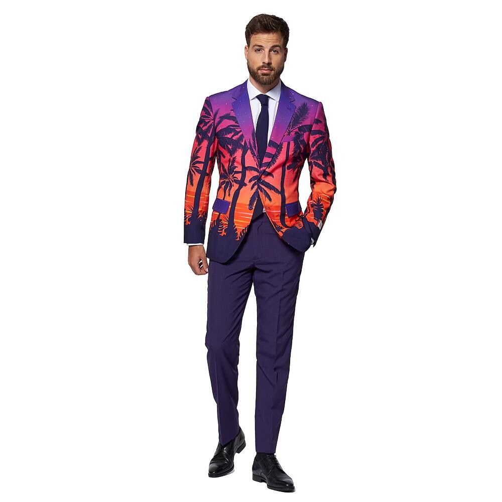 

Мужские OppoКостюмы Slim-Fit Suave Sunset, новинка, комплект из костюма и галстука OppoSuits, мультиколор