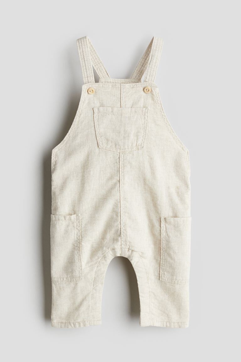 

Комбинезон из смесового льна H&M, бежевый