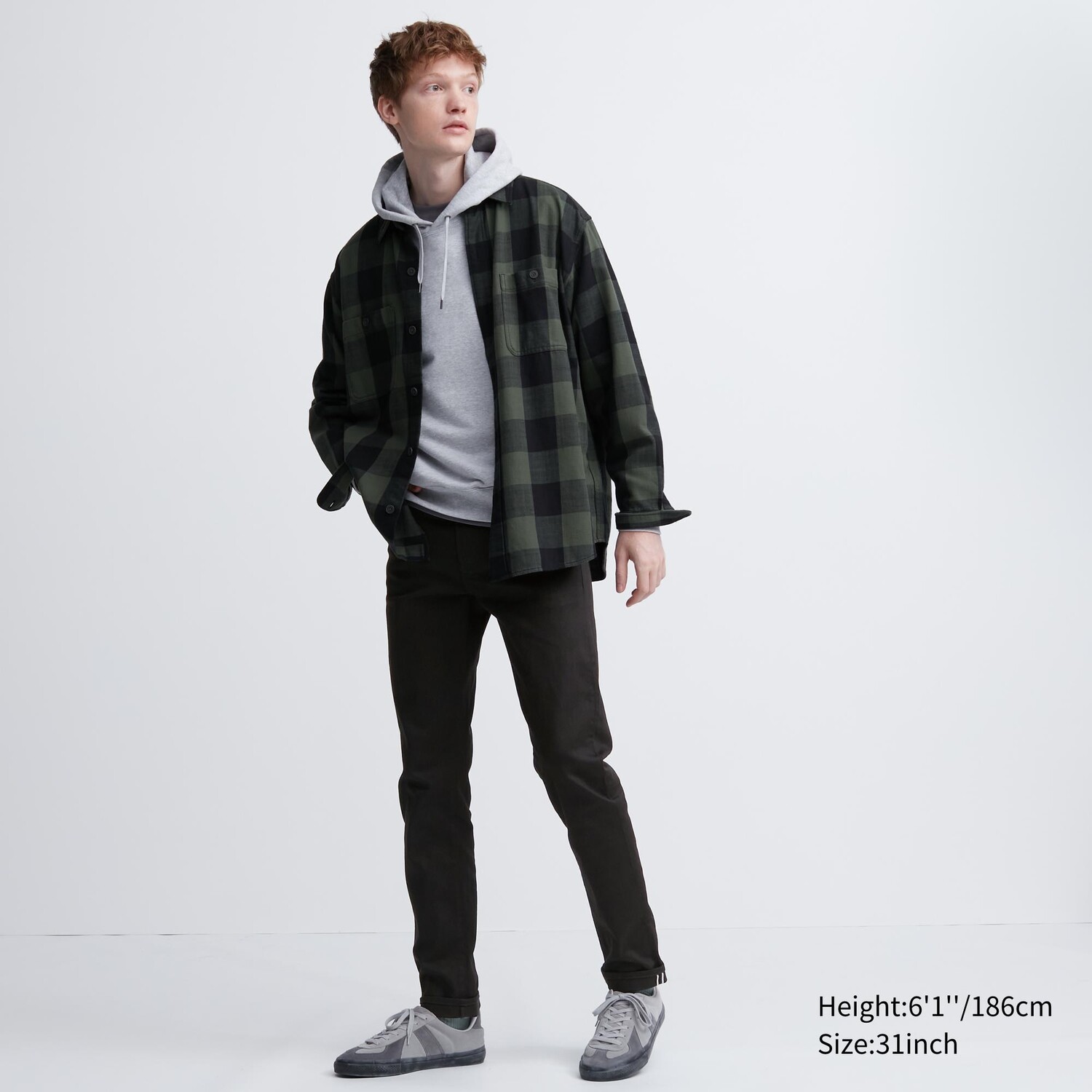 

Джинсы Uniqlo мужские стрейч с кромкой, черный
