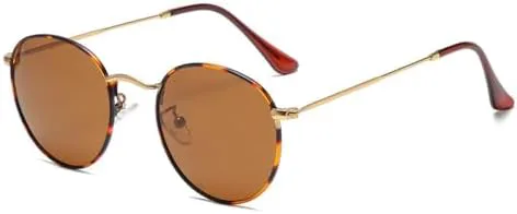 

Классические женские круглые солнцезащитные очки 2027 года, розовые, с зеркальным покрытием, в стиле ретро, ​​мужские очки с зеркальным покрытием MTZJH, Leopard Tea