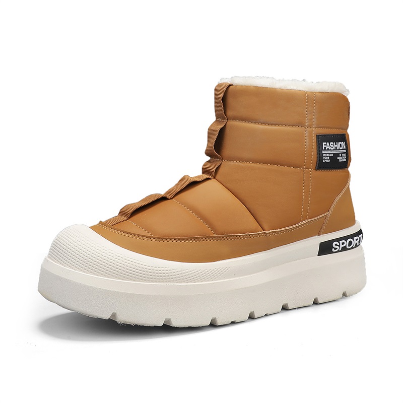 

KUPE Тёплые и износостойкие короткие зимние ботинки мужские коричневые, цвет Brown