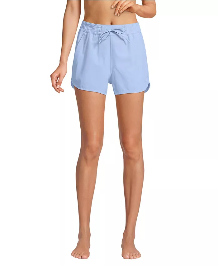 

Женские плавательные шорты Packable Cover-up длиной 3" Lands' End, синий