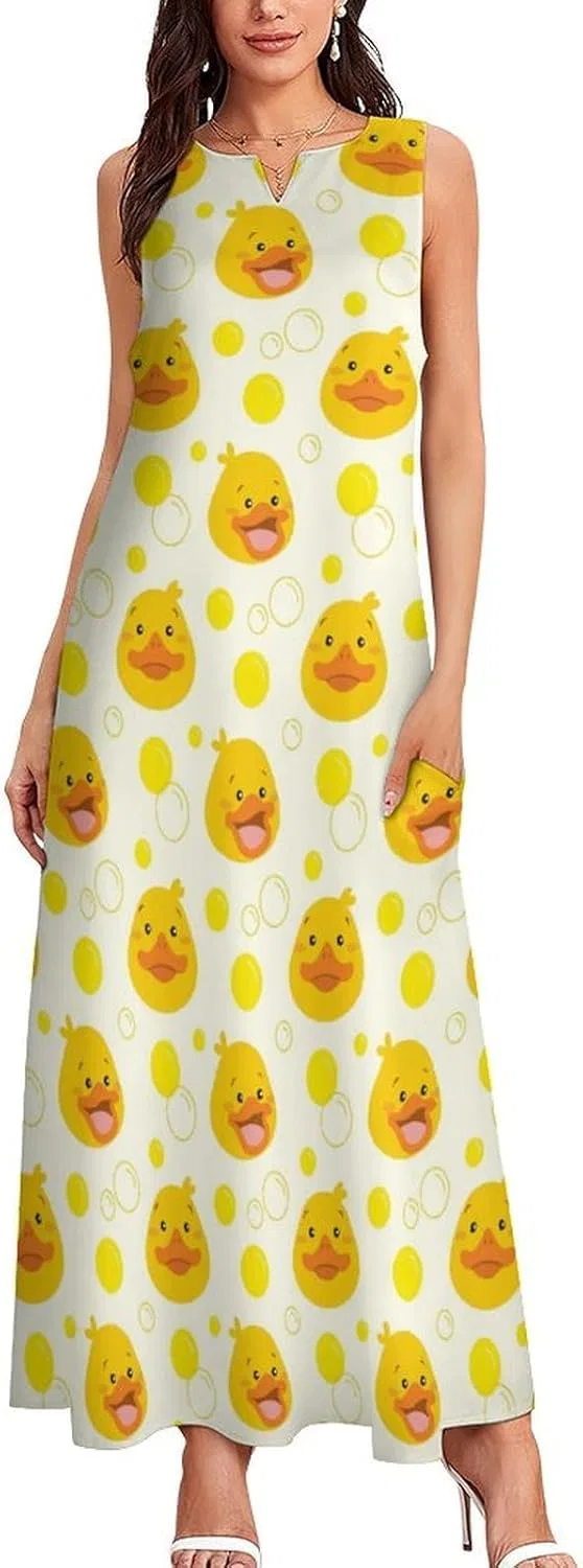 Платье Cute Duck Женские платья Длина до щиколотки Комбинация Летнее платье Платье приталенного силуэта Вечернее платье Макси-юбка Праздничное платье Подъюбник