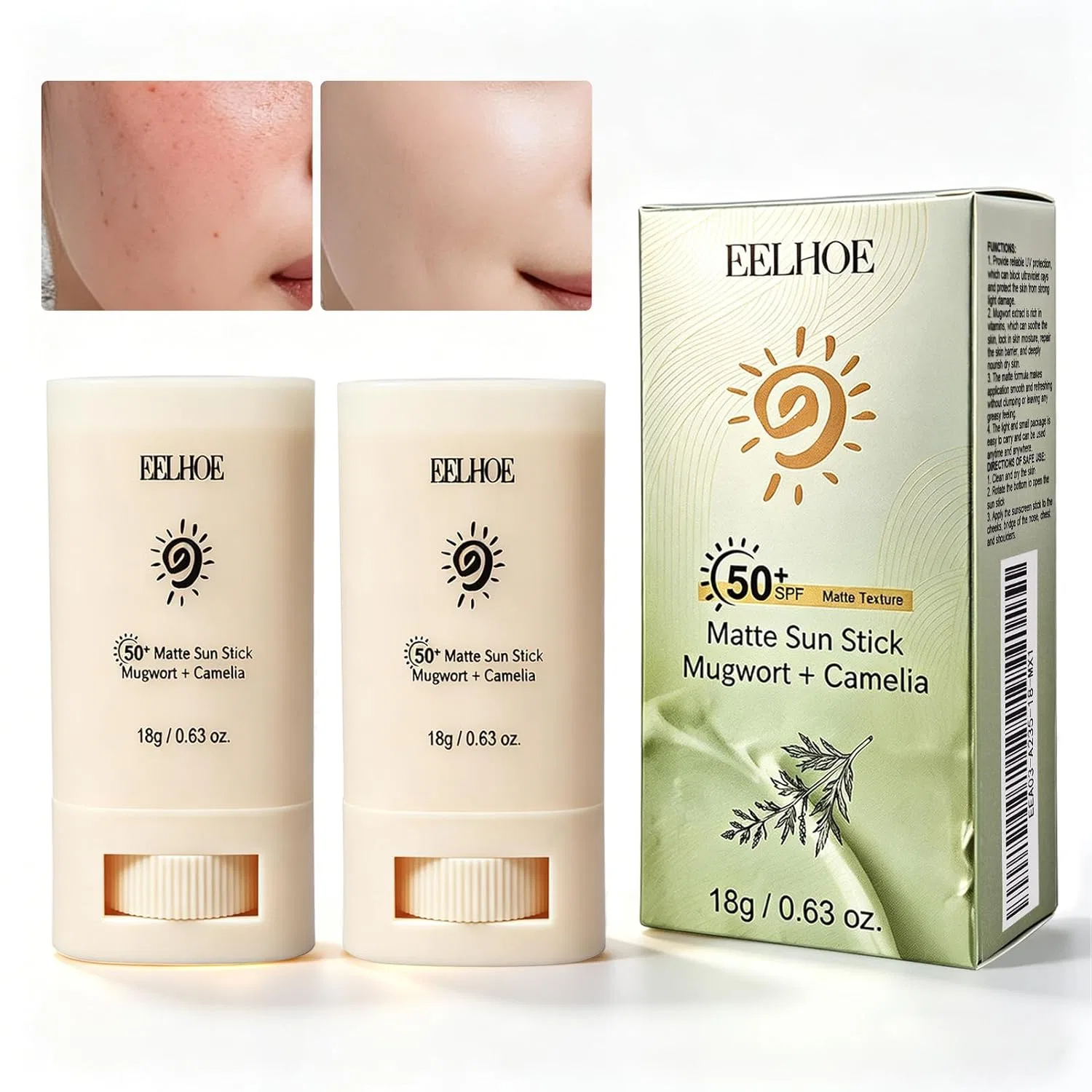 Стик для защиты от солнца SPF 50 с алоэ вера и камелией, 2 шт. Taimeimao, Color2