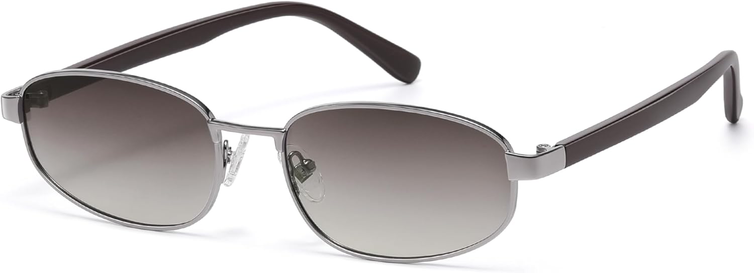 

Ретро прямоугольные поляризованные солнцезащитные очки 90-х для женщин и мужчин, модель Y2k, узкие шестиугольные, защита от ультрафиолета UV400, AP3769 Appassal, C5 Light Gunmetal/Greyish-brown